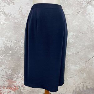 Suzelle Silk Vintage 80s Blue Pencil Skirt 10